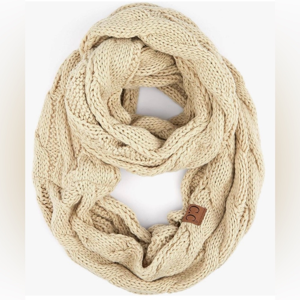 C.C Women’s Stylish Winter Soft Warm Cozy Cable Knit Circle Loop Infinity Scarf